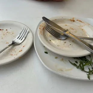 Empty plates.