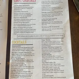 Drink Menu