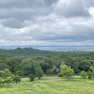 Hill Country View with Mansfield Dam in distance.