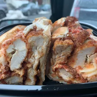 a plate of chicken parmesan