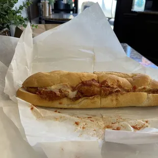 Chicken parmigiana sub