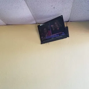 TV in waiting area.
