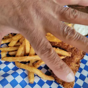 Grabbing some French fries