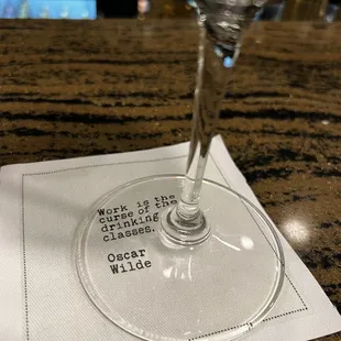 They have cool quotes on the bev naps