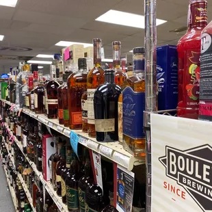 shelves of liquor