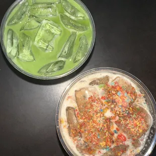 Strawberry matcha and cereal milk cold brew (IG: @mylifeaskat_)
