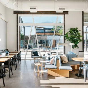 a woman sitting at a table