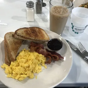 Lewis and Clark plate with iced latte! Added their homemade syrup for the latte SO GOOD