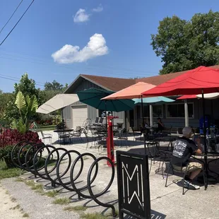 tables and umbrellas