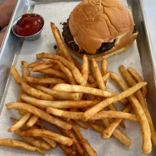Bahn Mi Black Bean sandwich and batter fries