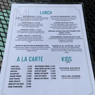 menu