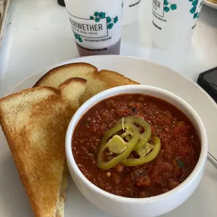 Smoked Gouda Grilled Cheese and Chili
