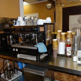 a coffee machine on a counter