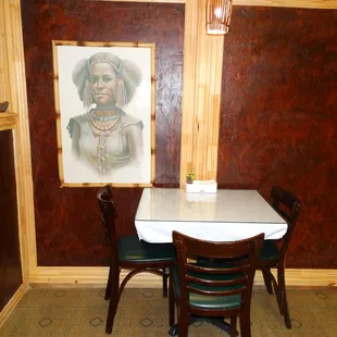 a table and chairs