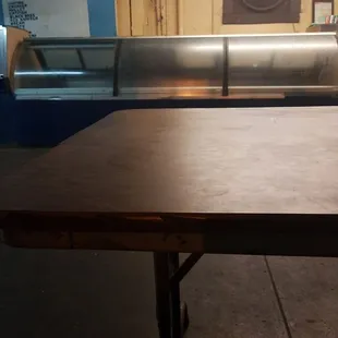 a wooden table