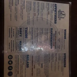 Food menu