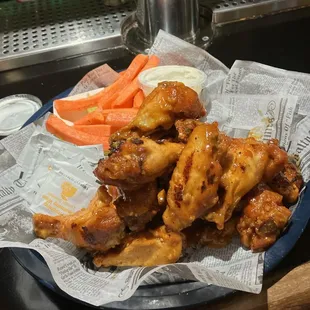 Frankenstein sauced wings