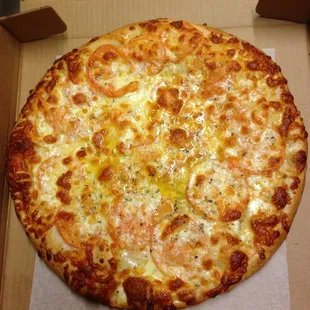 White pizza with tomato