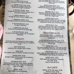 Breakfast Menu