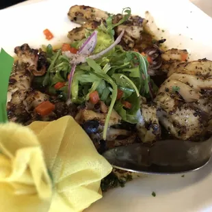 Char grilled calamari