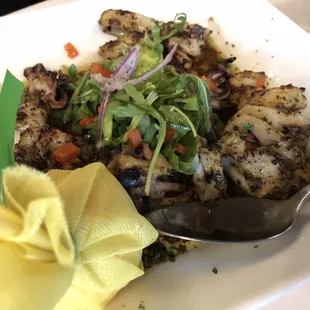 Char grilled calamari