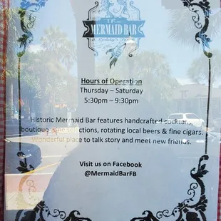 the menu for the restaurant