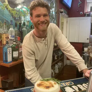 My amazing drink, Meringue it on, with it's creator.