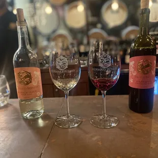 Wine samples Peach and Strawberry Mermaid Wine