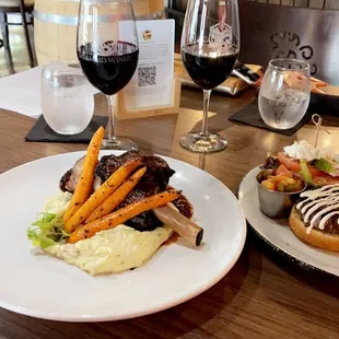 Lamb Shank and Bison Burger