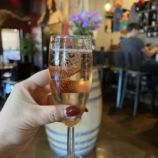 Glass of their sparkling wine