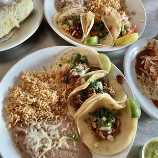 plates of mexican food on a table