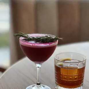 Ube drink and old fashion