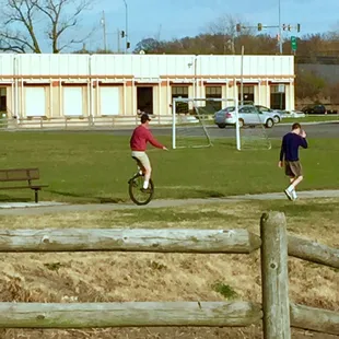 unicycle rider at the trail.  11/24/2017