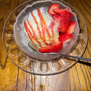 Strawberry shortcake - smaller than years past and no whipped cream