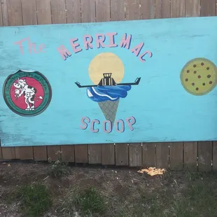 a sign for merrimac scoop