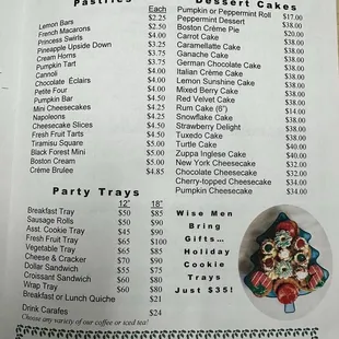 menu