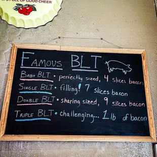 BLT menu