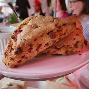 a stack of scones on a plate