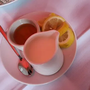 a cup of tea and a lemon