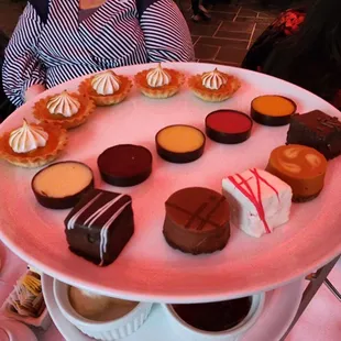 a plate of desserts