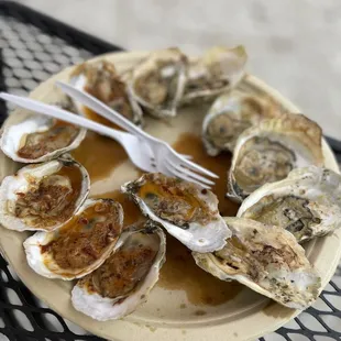 Roasted oyster dozen 1/2 bbq have garlic butter
