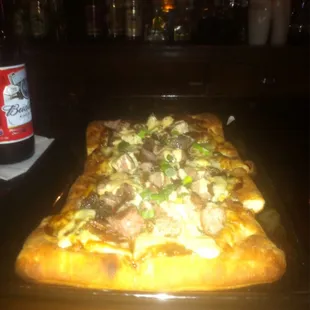 Beef BBQ ranch pizza ! Best pizza I had all summer !! Very delicious and shareable !