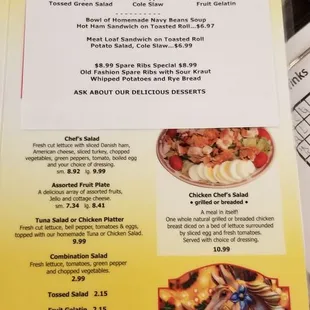 ows the menu