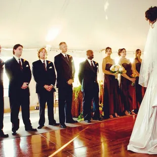 MERRY WEDDINGS : Jeff &amp; Jill enjoying their First Dance as their Wedding Party watches. Kansas City, MO Wedding DJ &amp; Wedding MC