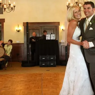 MERRY WEDDINGS : Gino &amp; Amy enjoying their First Dance as their guests watch. Kansas City, MO Wedding DJ &amp; Wedding MC