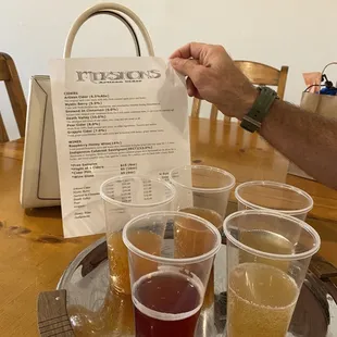 Cider tasting.  Yum!