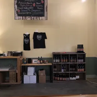 To go bottles and menu