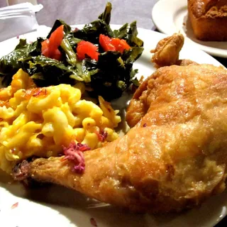 Fried Chicken Leg Quarter and Fried Fish