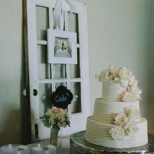 a wedding cake on a table