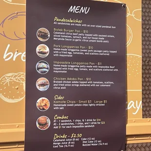 menu